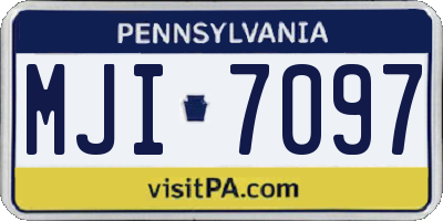 PA license plate MJI7097