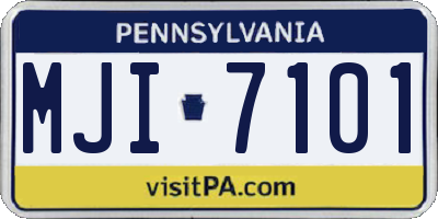 PA license plate MJI7101