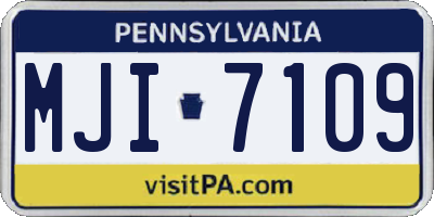 PA license plate MJI7109