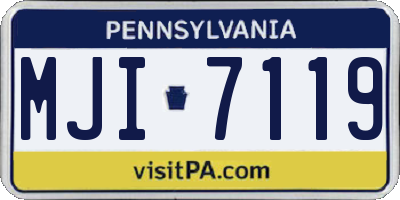 PA license plate MJI7119