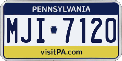 PA license plate MJI7120