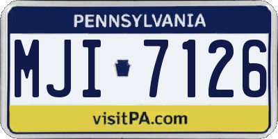 PA license plate MJI7126