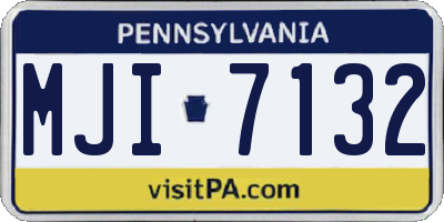 PA license plate MJI7132