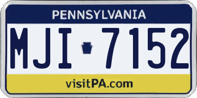 PA license plate MJI7152
