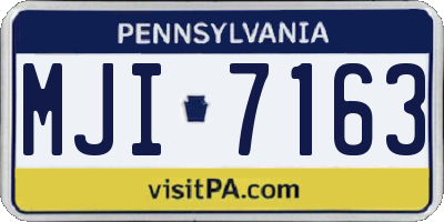 PA license plate MJI7163