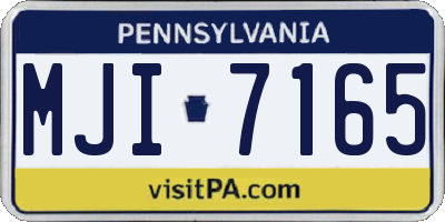 PA license plate MJI7165