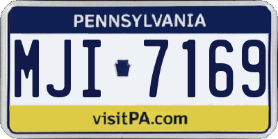 PA license plate MJI7169