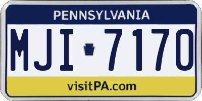 PA license plate MJI7170