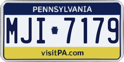 PA license plate MJI7179