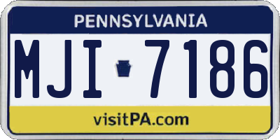 PA license plate MJI7186