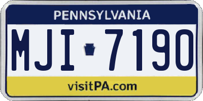 PA license plate MJI7190