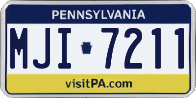 PA license plate MJI7211