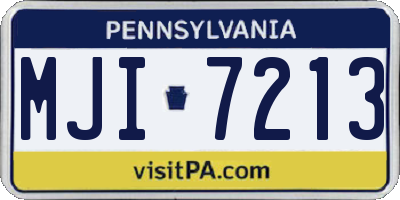 PA license plate MJI7213