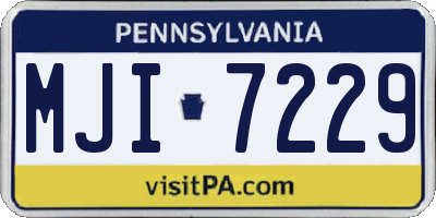 PA license plate MJI7229