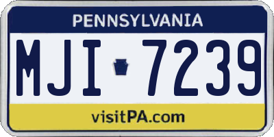 PA license plate MJI7239