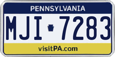 PA license plate MJI7283