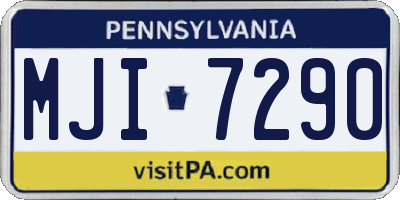 PA license plate MJI7290