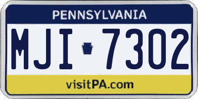 PA license plate MJI7302