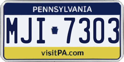 PA license plate MJI7303