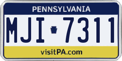 PA license plate MJI7311