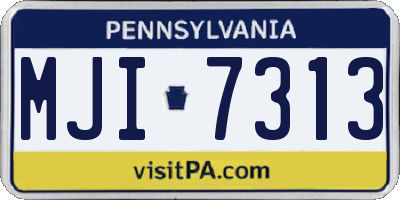 PA license plate MJI7313