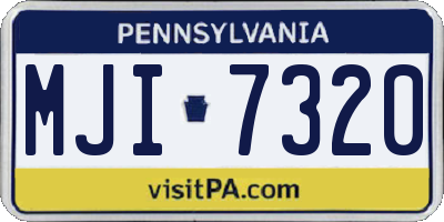 PA license plate MJI7320