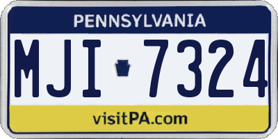 PA license plate MJI7324