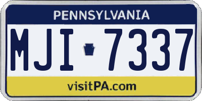 PA license plate MJI7337