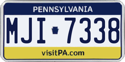 PA license plate MJI7338