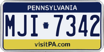 PA license plate MJI7342