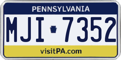 PA license plate MJI7352
