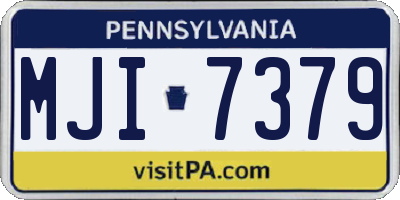 PA license plate MJI7379