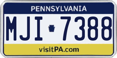 PA license plate MJI7388