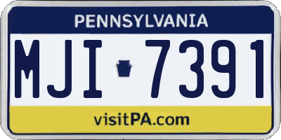 PA license plate MJI7391