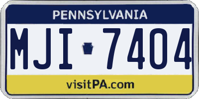 PA license plate MJI7404