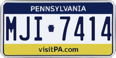 PA license plate MJI7414