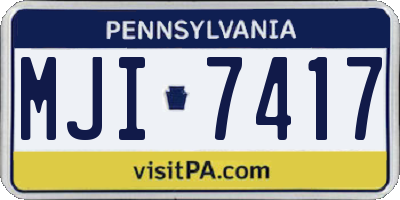 PA license plate MJI7417