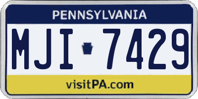 PA license plate MJI7429
