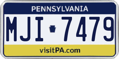 PA license plate MJI7479