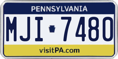 PA license plate MJI7480