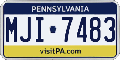PA license plate MJI7483