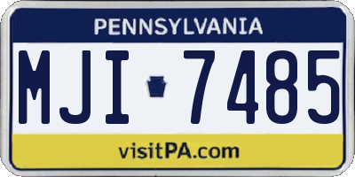 PA license plate MJI7485