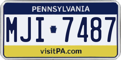 PA license plate MJI7487