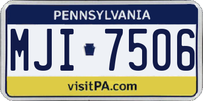 PA license plate MJI7506