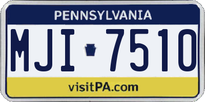PA license plate MJI7510