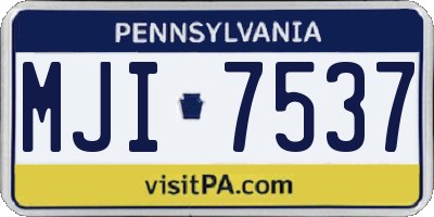 PA license plate MJI7537