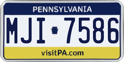 PA license plate MJI7586