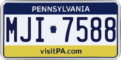 PA license plate MJI7588