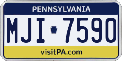 PA license plate MJI7590
