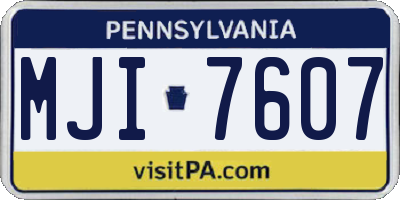 PA license plate MJI7607